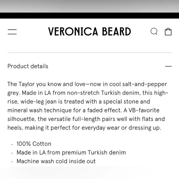 Veronica Beard: Taylor Relaxed Wide Leg High Rise blue Jeans Sz 27, 100% Cotton - Picture 3 of 16